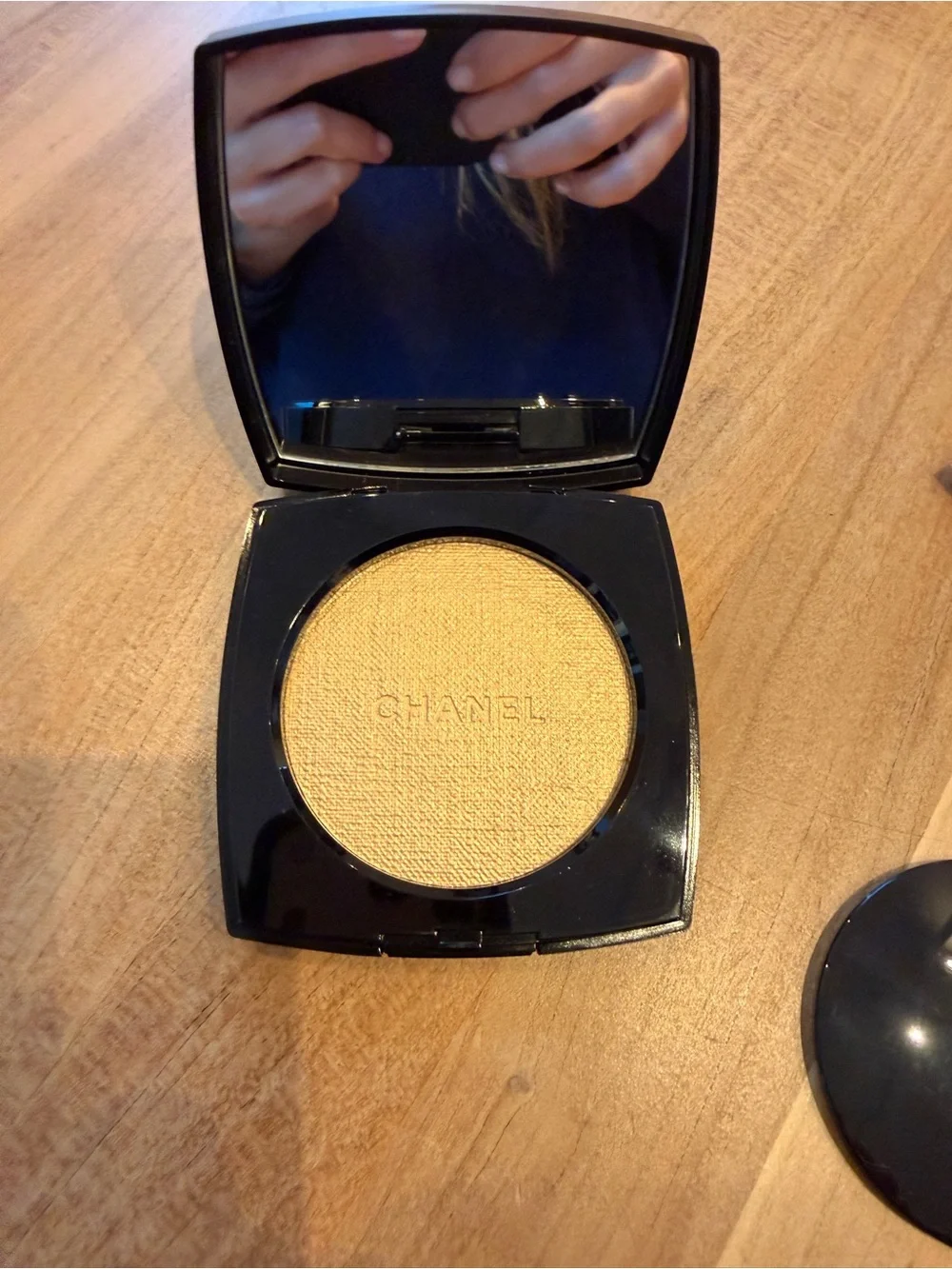 CHANEL Straw Cosmetic Case in Natural and Black with products